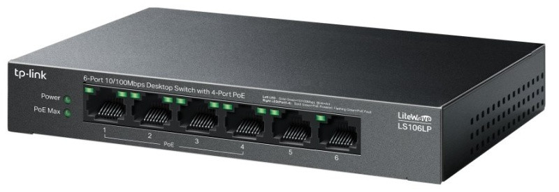 Levně TP-Link LS106LP Switch 2x LAN, 4x LAN s PoE, 41W