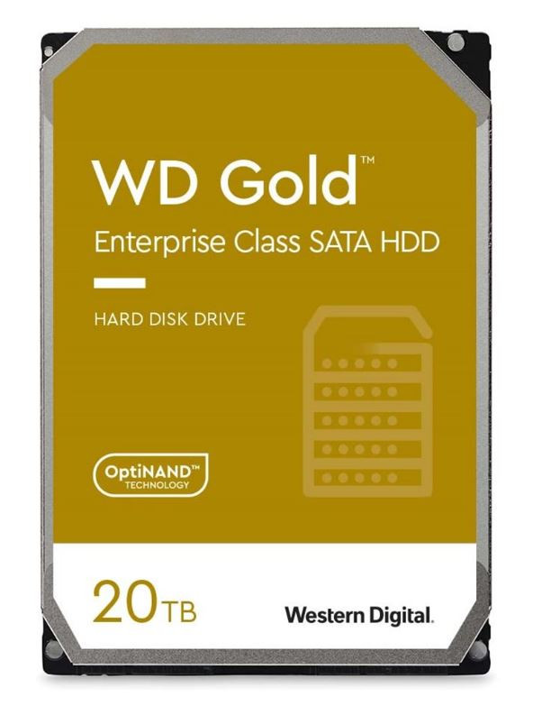 WD Gold Enterprise WD202KRYZ/20TB/3,5”/512MB cache/7200 RPM/SATAIII/600/269 MB/s/CMR