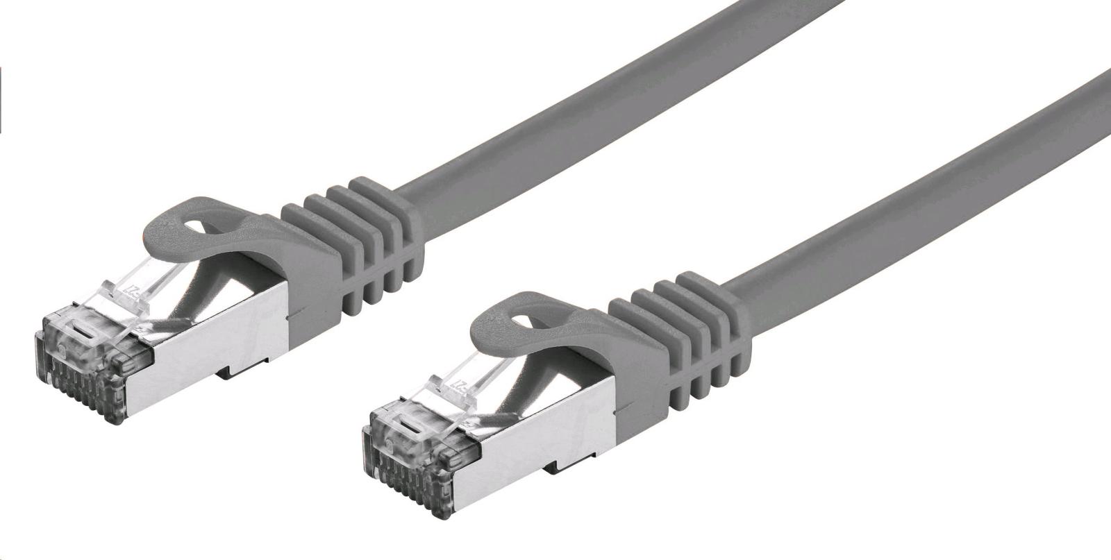 Levně C-TECH Kabel patchcord Cat7, S/FTP, šedý, 15m