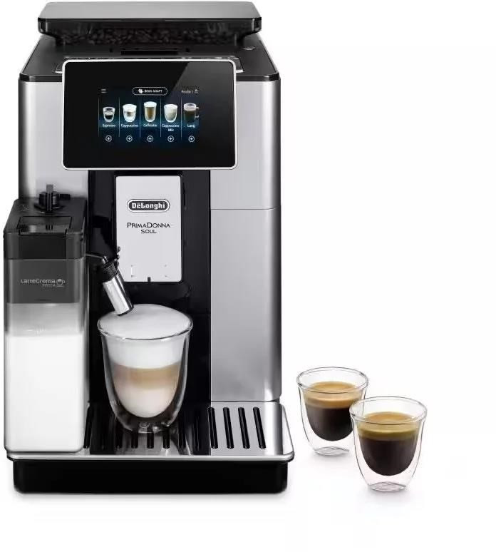 Levně DeLonghi PrimaDonna Soul ECAM 610.55.SB automatický kávovar, 1450 W, 19 bar, vestavěný mlýnek, chytrý, mléčný systém