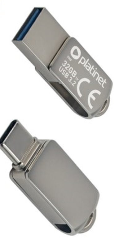 Levně PLATINET flashdisk USB 3.2 METAL WATERPROOF DUAL USB-C USB-A 32GB