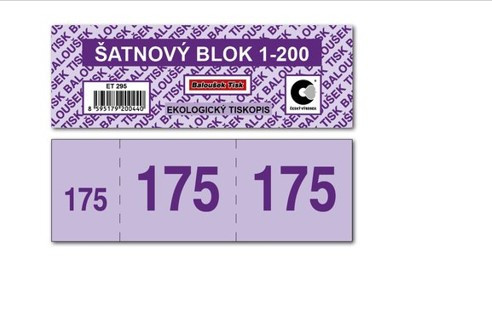Tiskopis Šatnový blok 13,5x4,7cm 200 listů BALOUŠEK