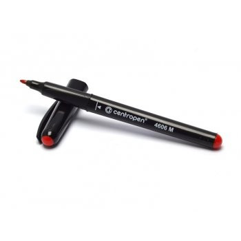 Levně Popisovač Centropen 4606 CD/DVD/BD červený válcový hrot 1mm