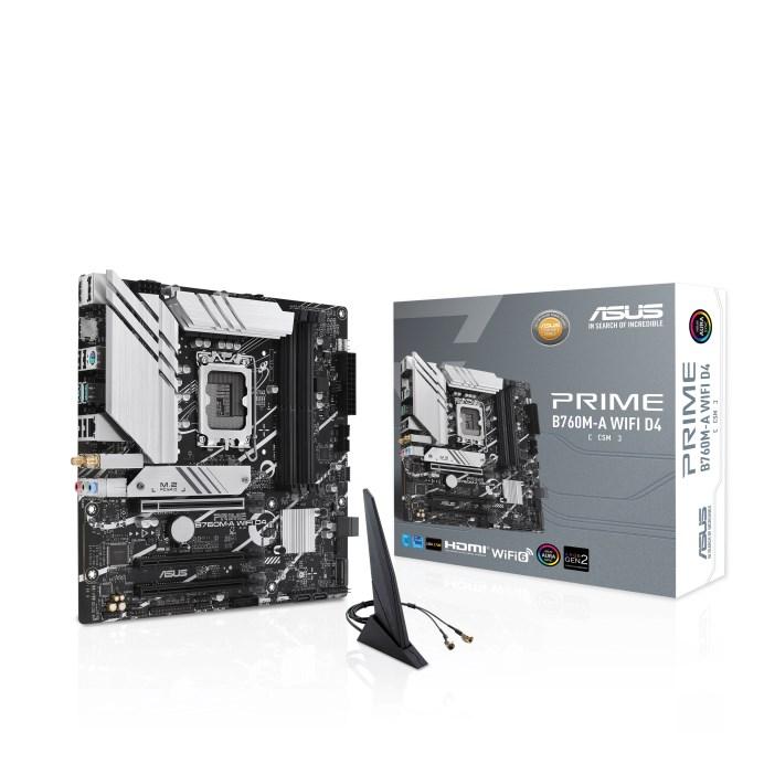 Fotografie produktu: ASUS MB Sc LGA1700 PRIME B760M-A DDR4 CSM, Intel B760, 4xDDR4, 1xDP, 2xHDMI, mATX