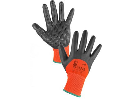 Levně Povrstvené rukavice MISTI, oranžovo-šedá, vel. XL/10