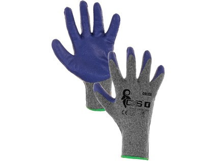 Povrstvené rukavice COLCA, šedo - modrá, vel. 9