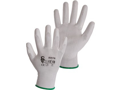 Povrstvené rukavice BRITA, bílé, vel. 10