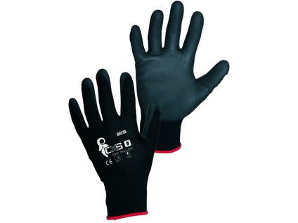 Povrstvené rukavice BRITA BLACK, černé, vel. 08