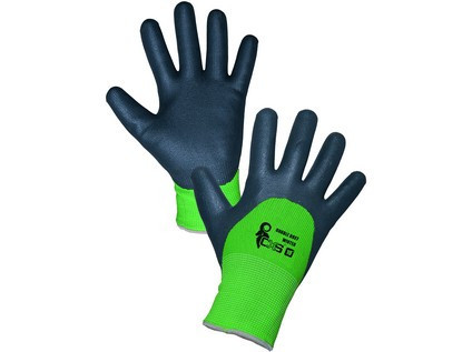 Levně Povrstvené zimní rukavice ROXY DOUBLE WINTER, černo-zelené, vel. 10