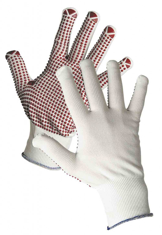 GANNET rukavice nylon., PVC terč. 8