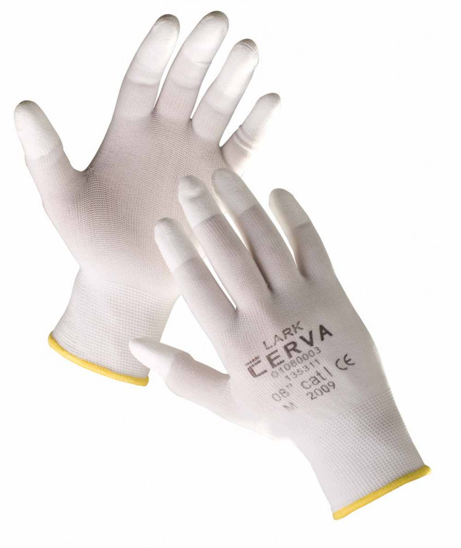 LARK rukavice nylonové PU prsty - 6