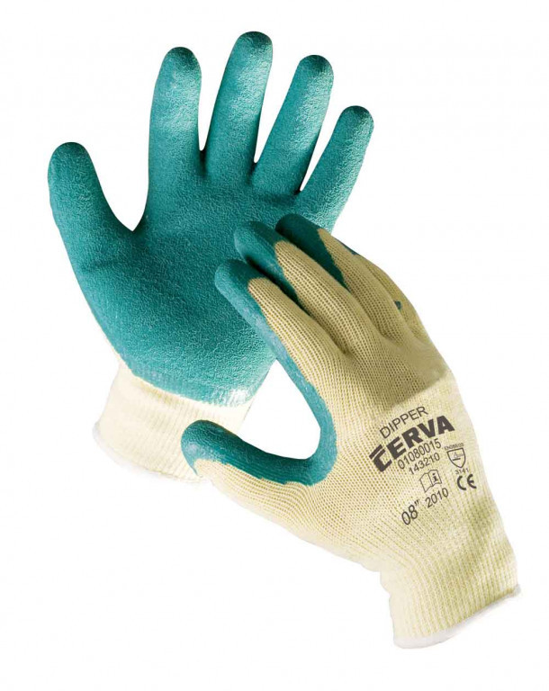 Levně DIPPER rukavice máč. v šedém latexu - 10