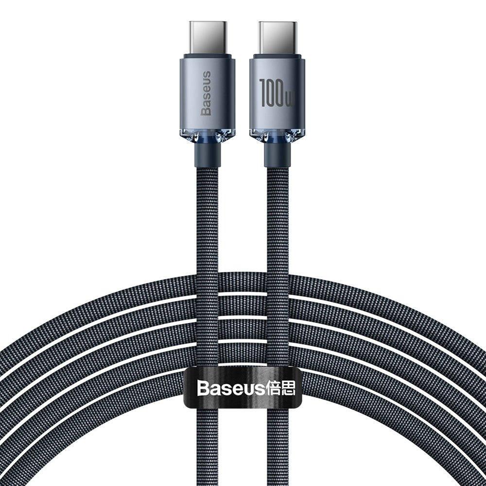 Levně Baseus CAJY000701 Crystal Shine Series Datový Kabel USB-C - USB-C 100W 2m Black