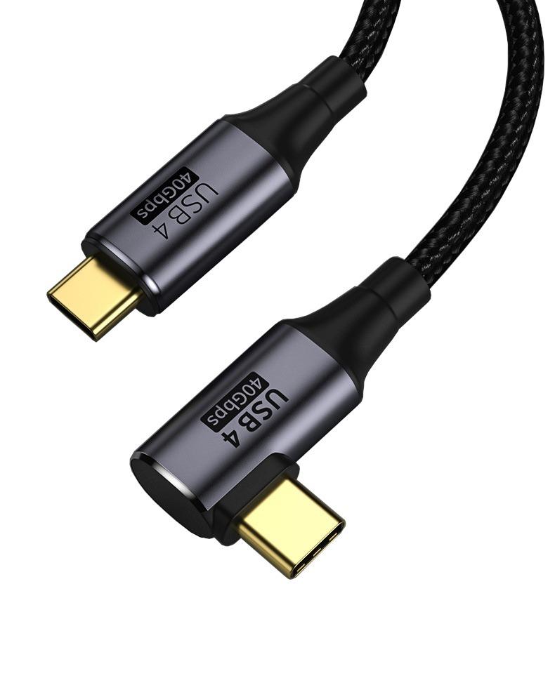 Levně PremiumCord USB4 Gen 3x2 40Gbps 8K@60Hz 240W,Thunderbolt, 0,3m zahnutý