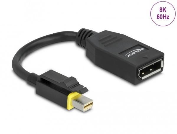 Levně Delock Mini DisplayPort 1.4 na DisplayPort adaptér s aretací 8K 60 Hz