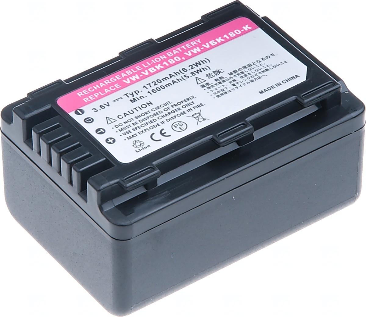 Levně Baterie T6 power Panasonic VW-VBK180, VW-VBL090, 1720mAh, 6,2Wh, černá