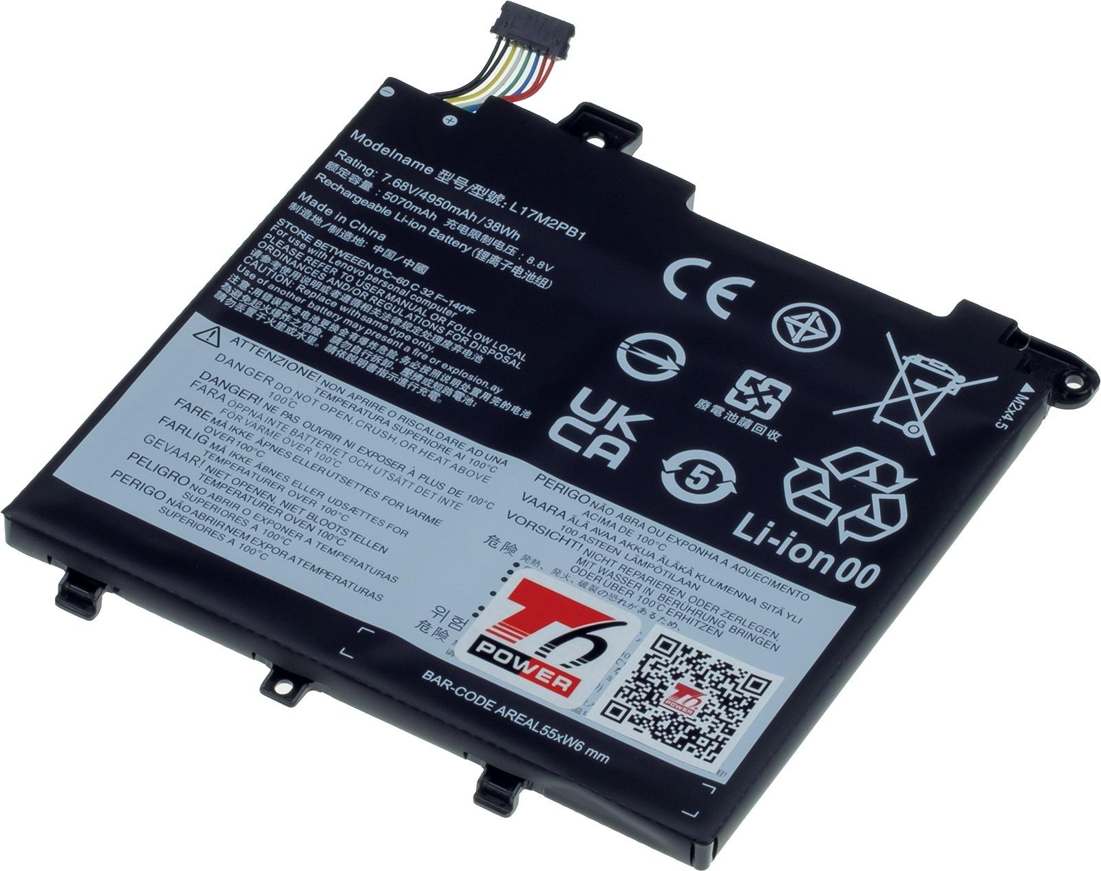 Fotografie produktu: Baterie T6 Power pro Lenovo V330-14IKB, V330-14ARR, V130-14IKB, 4950mAh, 38Wh, 2cell, Li-pol