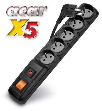 Levně Rozvodný panel ACAR X5/3m 5x220V černý+přep.ochr.
