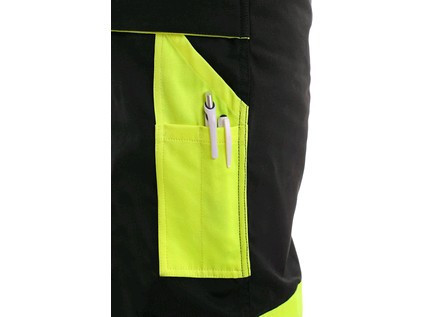 Kalhoty do pasu CXS SIRIUS BRIGHTON, černo-žlutá, vel. 44