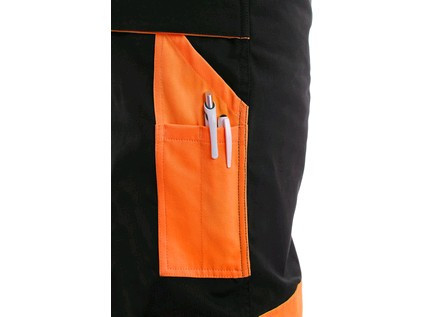 Levně Kalhoty do pasu CXS SIRIUS BRIGHTON, černo-oranžová, vel. 50