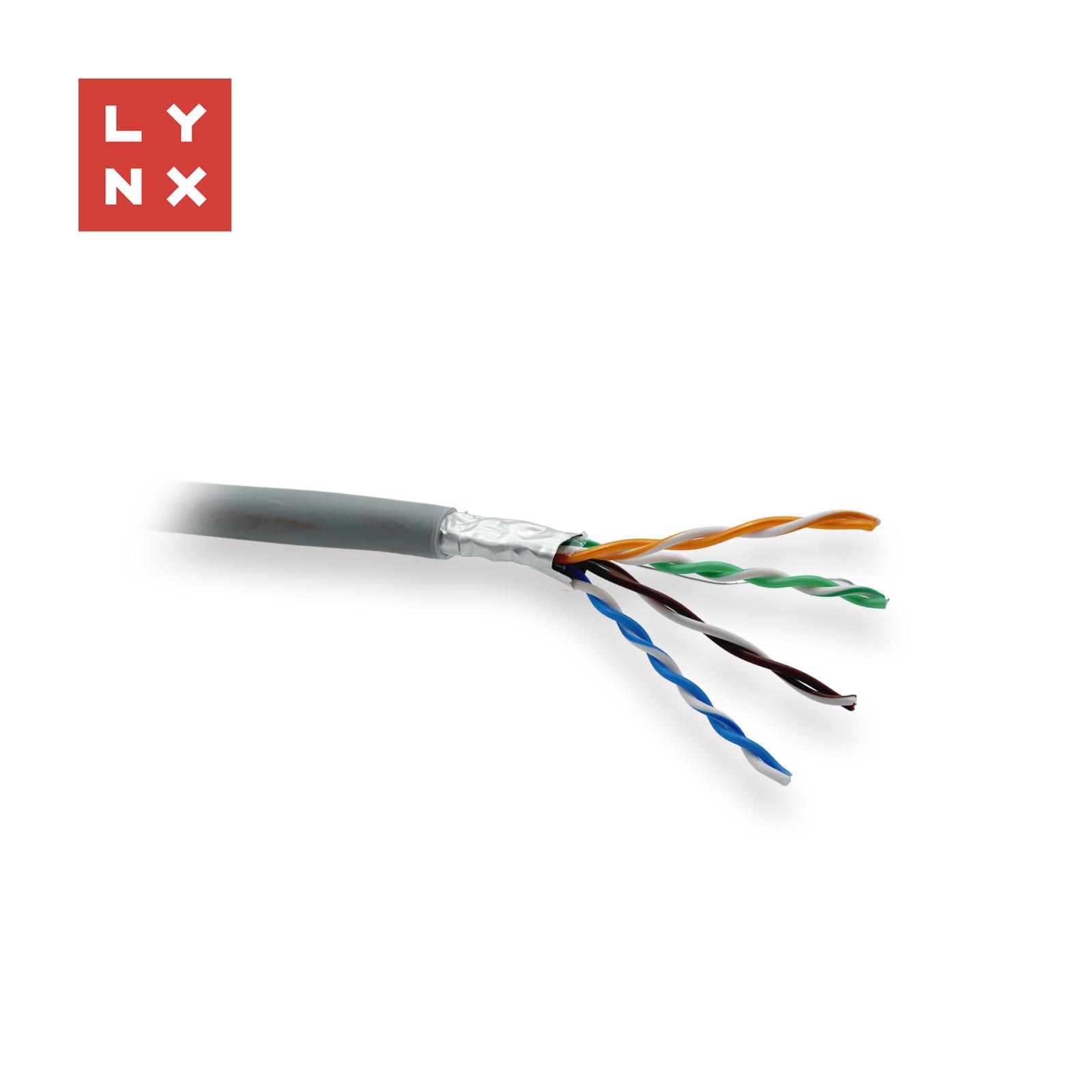 Levně LYNX FTP kabel, Cat5e, LSZH, 0, 5mm, celoměděný, vnitřní, šedý, box 305m