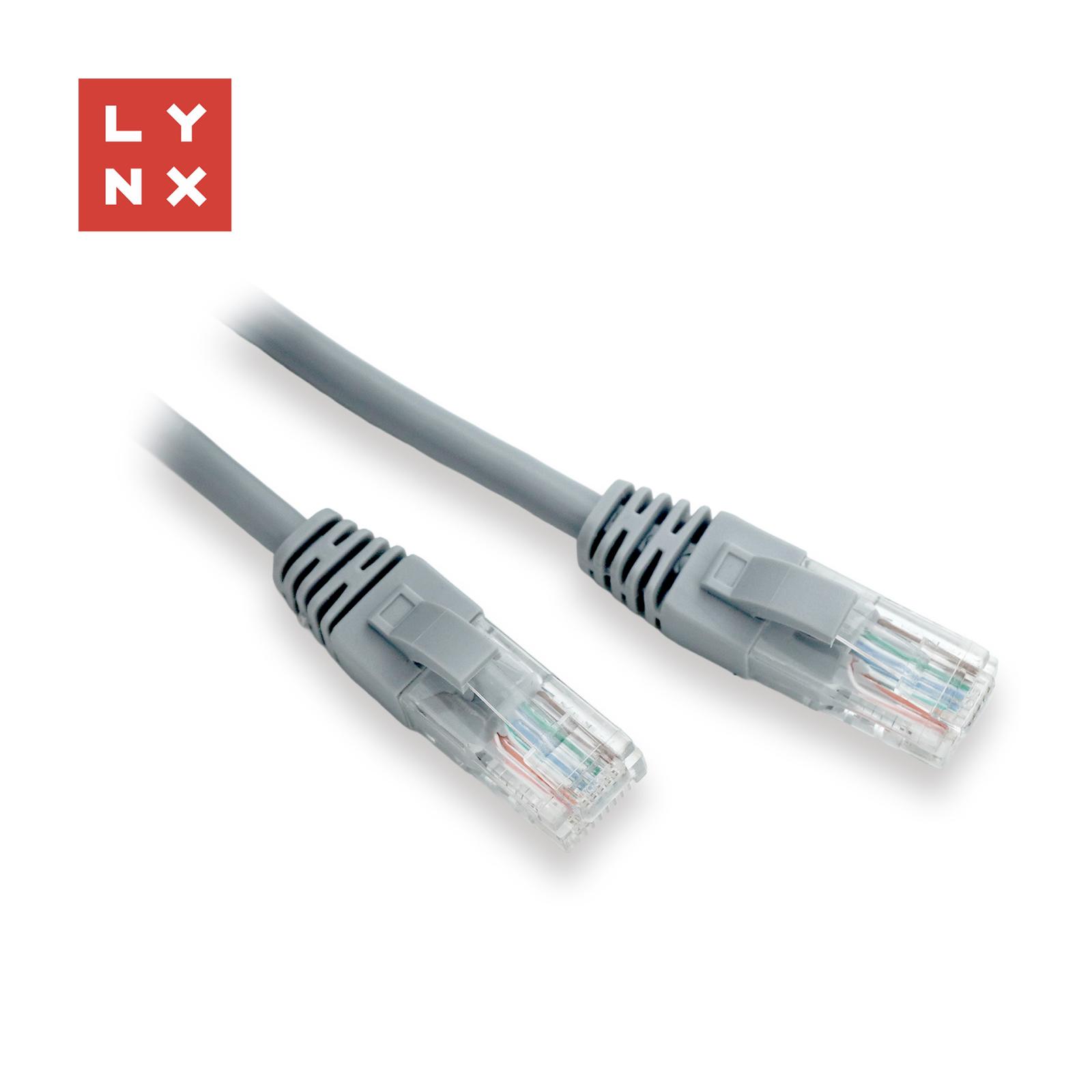 Levně LYNX UTP patch kabel Cat5e, PVC, CCA, 15m, šedý