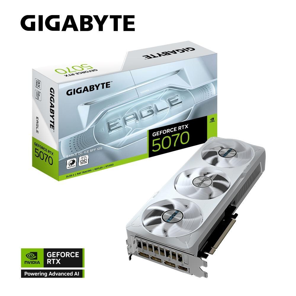 Fotografie produktu: GIGABYTE VGA NVIDIA GeForce RTX 5070 EAGLE OC ICE 12G, 12G GDDR7, 3xDP, 1xHDMI