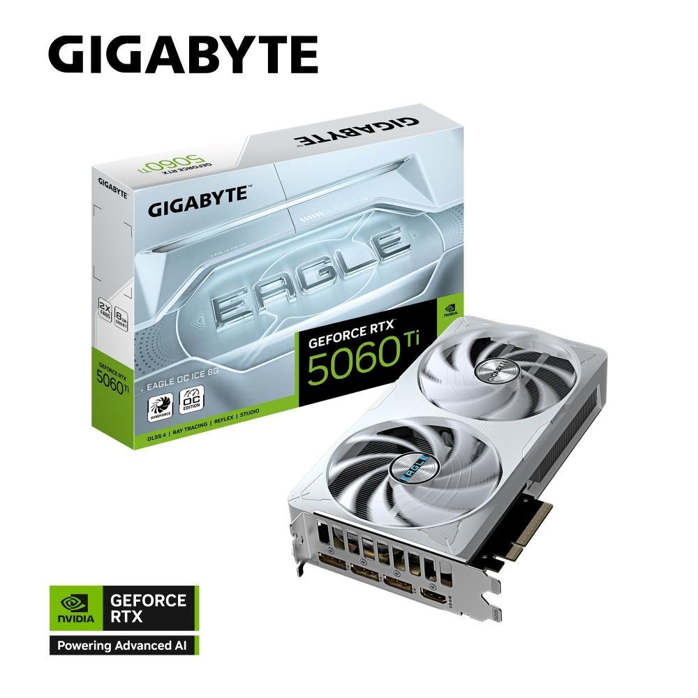 Fotografie produktu: GIGABYTE VGA NVIDIA GeForce RTX 5060 Ti EAGLE ICE OC 8G, 8G GDDR7, 3xDP, 1xHDMI
