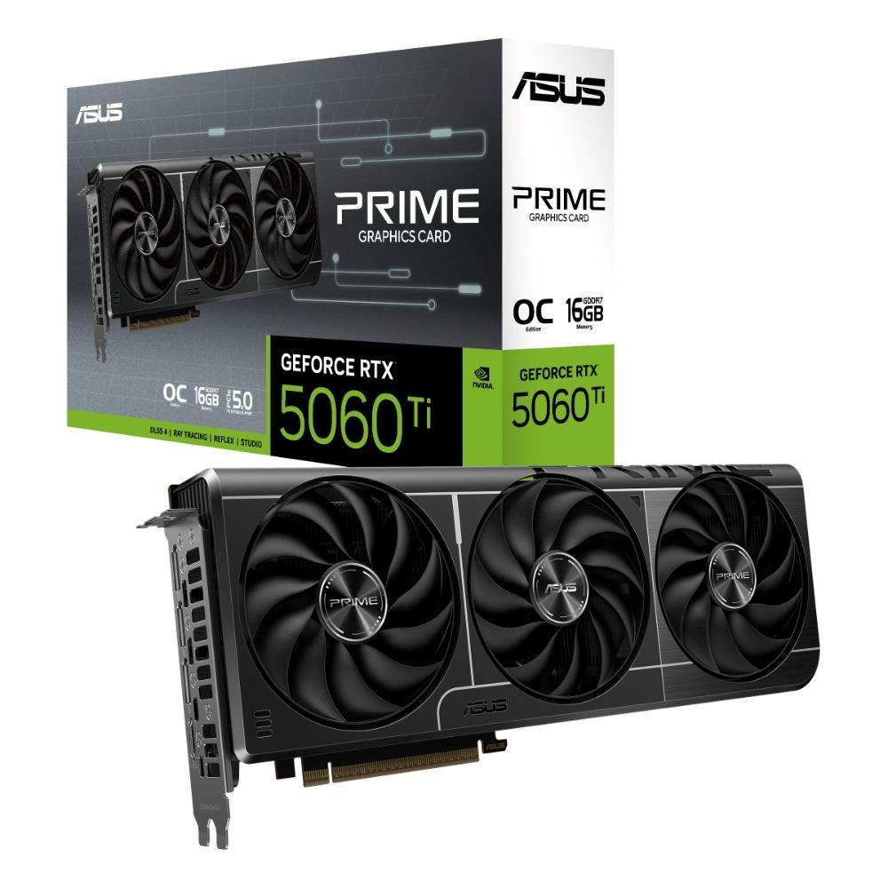 Fotografie produktu: ASUS VGA NVIDIA GeForce RTX 5060 Ti PRIME OC 16G, 16GB GDDR7, 3xDP, 1xHDMI