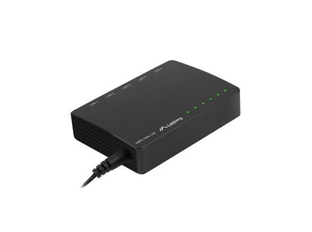 Levně LANBERG SWITCH DSP2-1005-12V 5X 1GB/S UNMANAGED GIGABIT ETHERNET DESKTOP 12V