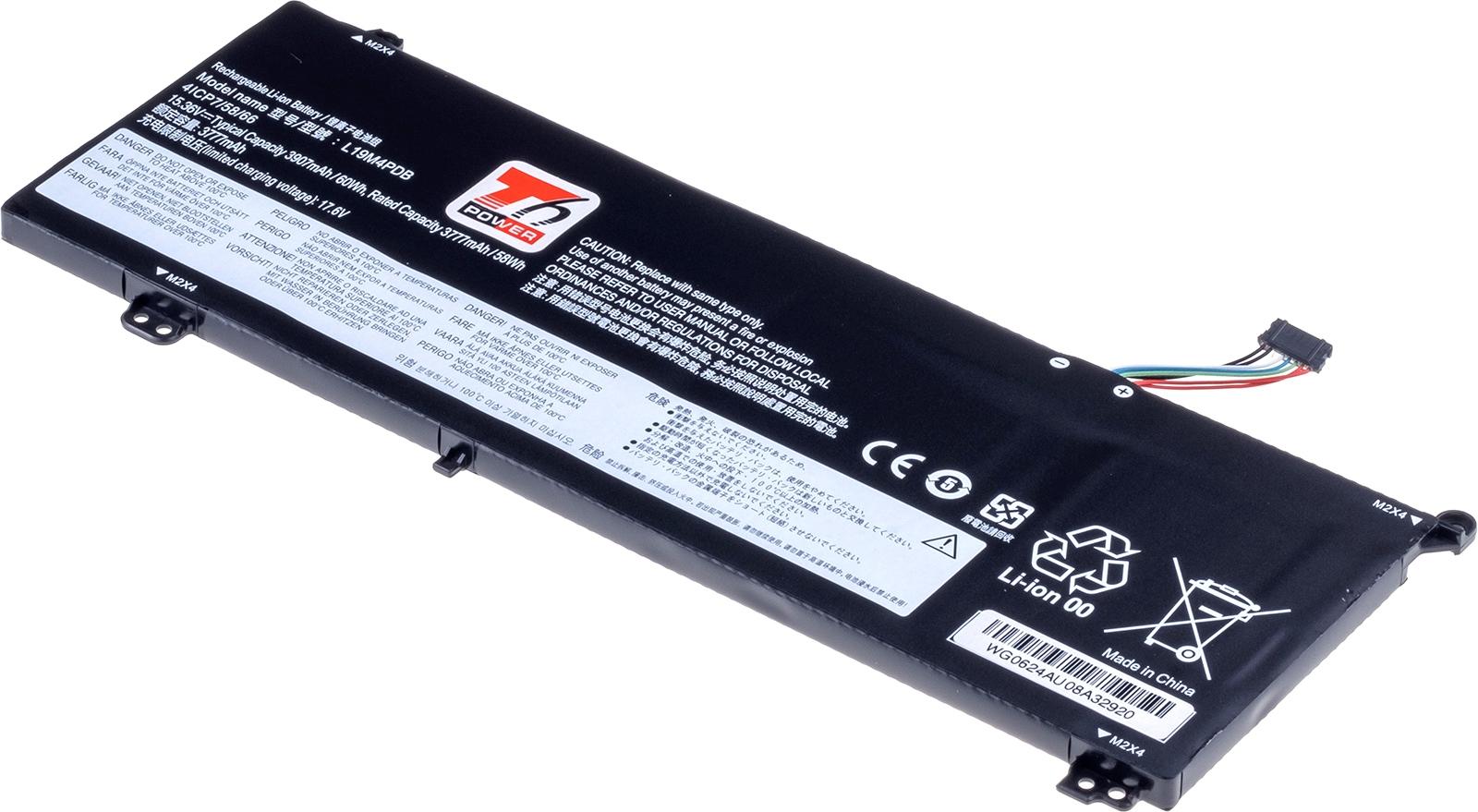 Levně Baterie T6 Power Lenovo ThinkBook 15 G2 ARE, 15 G3 ACL, 14 G2 ITL, 3907mAh, 60Wh, 4cell, Li-Pol