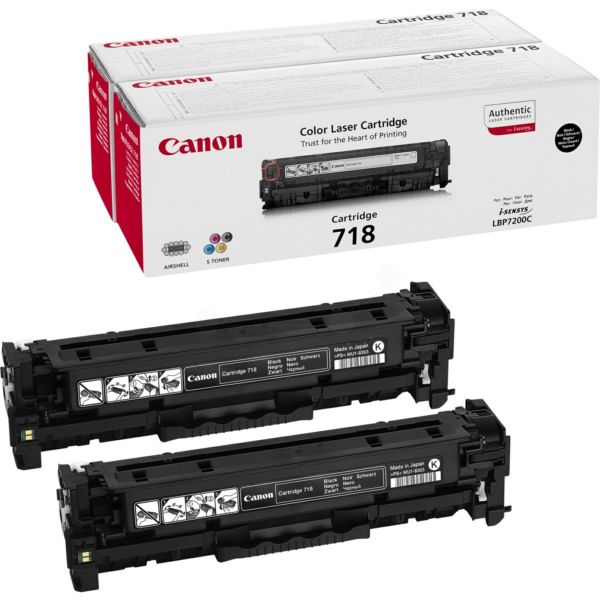 Levně CANON 718 BK - originální toner, černý, 2x6800 2ks