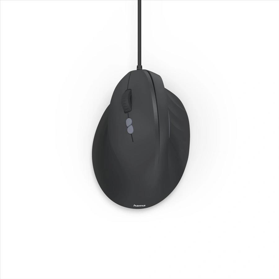 Levně Hama vertikální ergonomická kabelová myš ECM-500L, pro leváky, černá