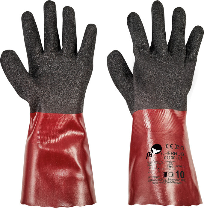 Levně CHERRUG FH rukavice P černá/červená 10
