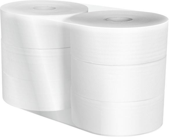 Levně Toaletní papír Jumbo 230mm 2vrs. bílý 6ks /prodej po balení (B15028)