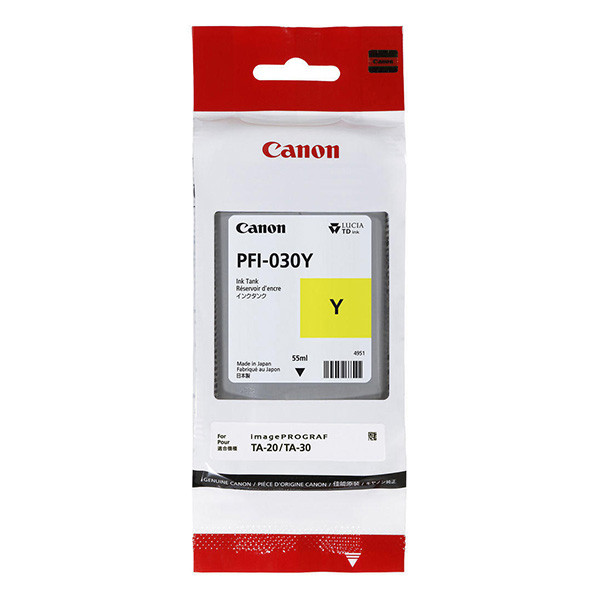 Levně CANON PFI-030 Y - originální cartridge, žlutá, 55ml