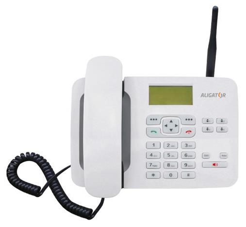 Levně Aligator GSM stolní telefon T100, bílá