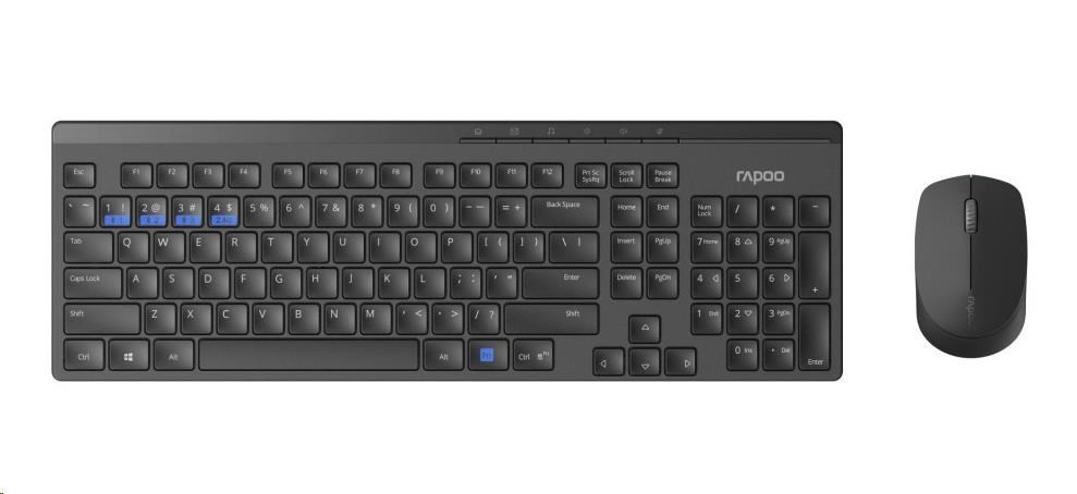 Levně RAPOO set klávesnive a myš 8100M Wireless Multi-Mode Optical Mouse and Keyboard Set Black CZ/SK