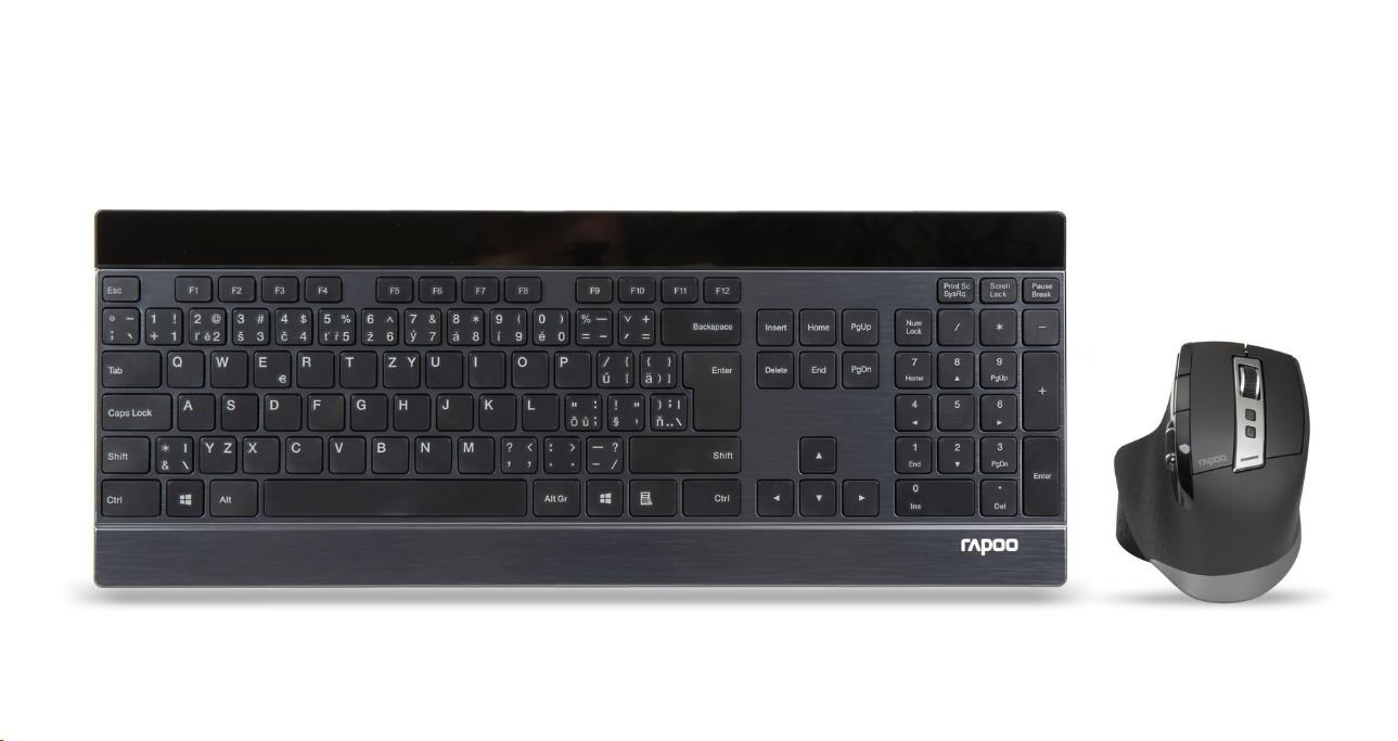 Levně RAPOO set klávesnice a myš 9900M multi-mode bezdrátový ultra-slim CZ/SK, černá