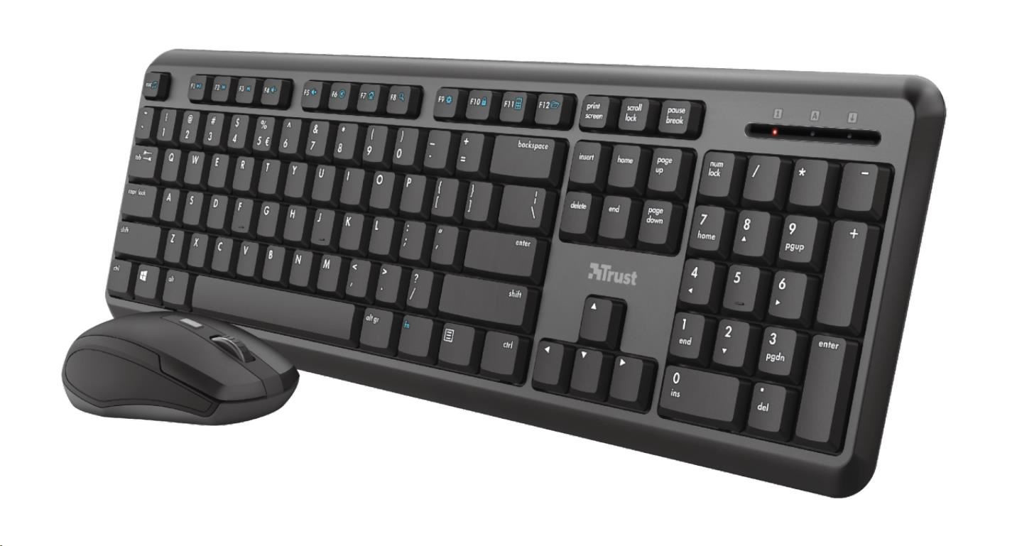 Levně TRUST set klávesnice + myš ODY, bezdrátová, USB, US