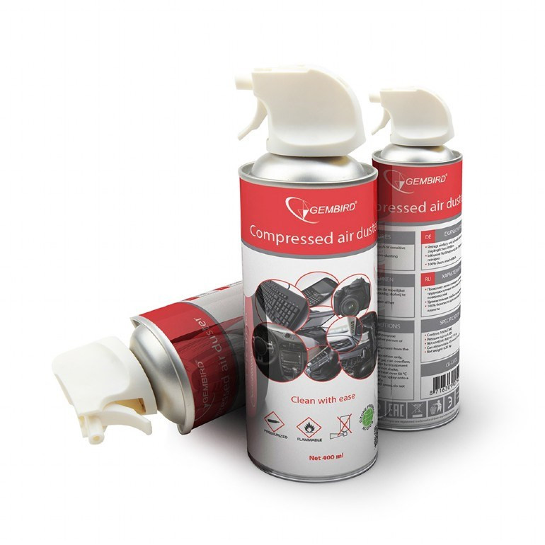 Levně GEMBIRD Čistící spray, stlačený vzduch CK-CAD-FL400-01, 400ml
