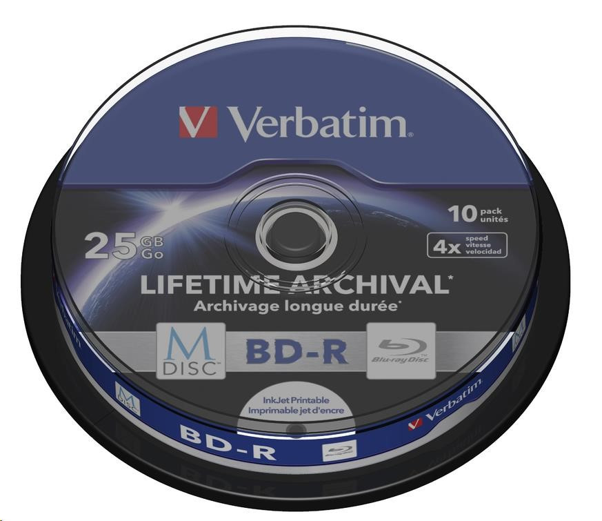 Levně VERBATIM MDisc BD-R(10-pack)Spindle/4x/25GB