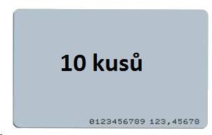 ISO karta 10-pack, RFID 125kHz EM4200, RO, vytisknuté číslo tagu na kartě