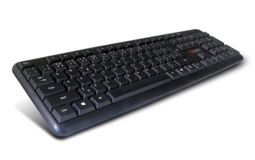 Levně C-TECH klávesnice KB-102 PS/2, slim, black, CZ/SK