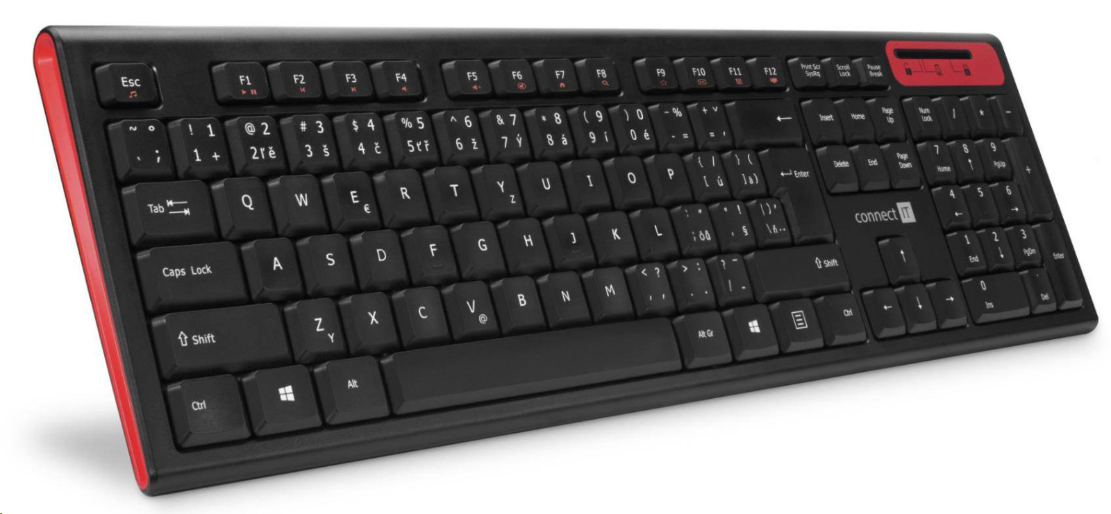 CONNECT IT Multimediální bezdrátová klávesnice, CZ + SK layout, černá