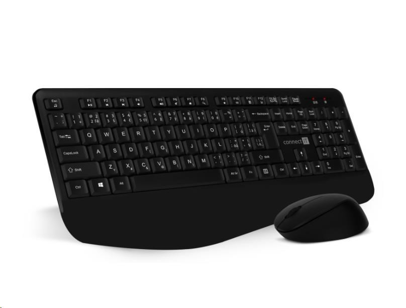 Levně CONNECT IT Combo bezdrátová černá klávesnice + myš, CZ + SK layout