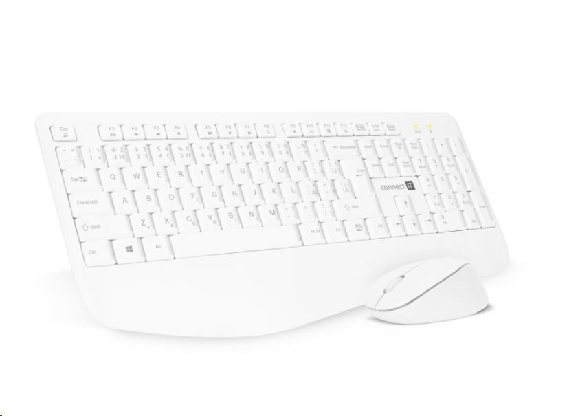 Levně CONNECT IT Combo bezdrátová bílá klávesnice + myš, CZ + SK layout