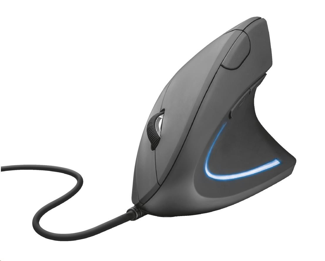 Levně TRUST Myš Verto ergonomic mouse USB, black (černá)