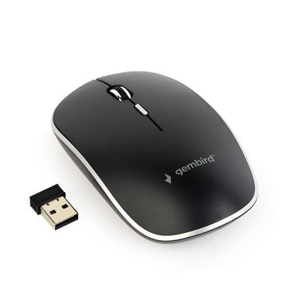 Levně GEMBIRD myš MUSW-4B-01, černá, bezdrátová, USB nano receiver