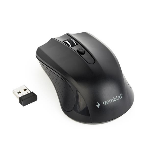 Levně GEMBIRD myš MUSW-4B-04, černá, bezdrátová, USB nano receiver